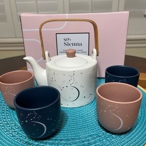 XO, Sienna Teapot & Set of 4 Mugs